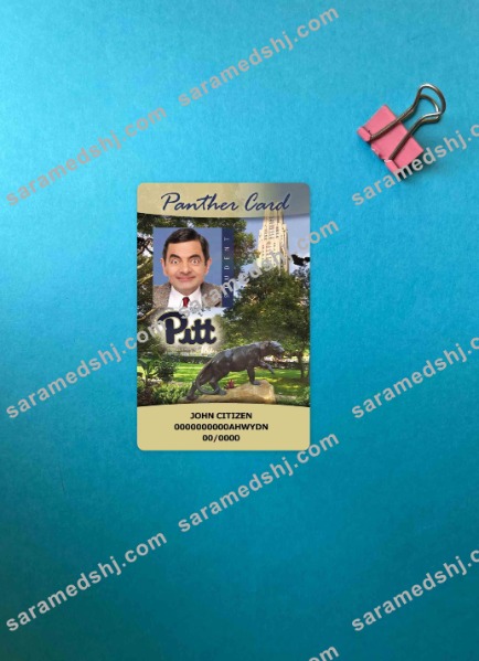 USA The University of Pittsburgh Student ID card, Panther card photolook FRONT